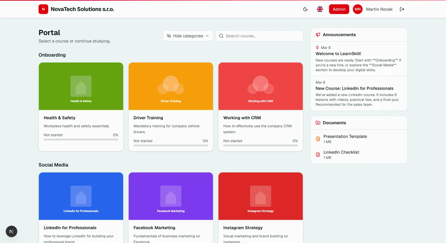 LearnSkill - Multi-tenant LMS SaaS for organizations