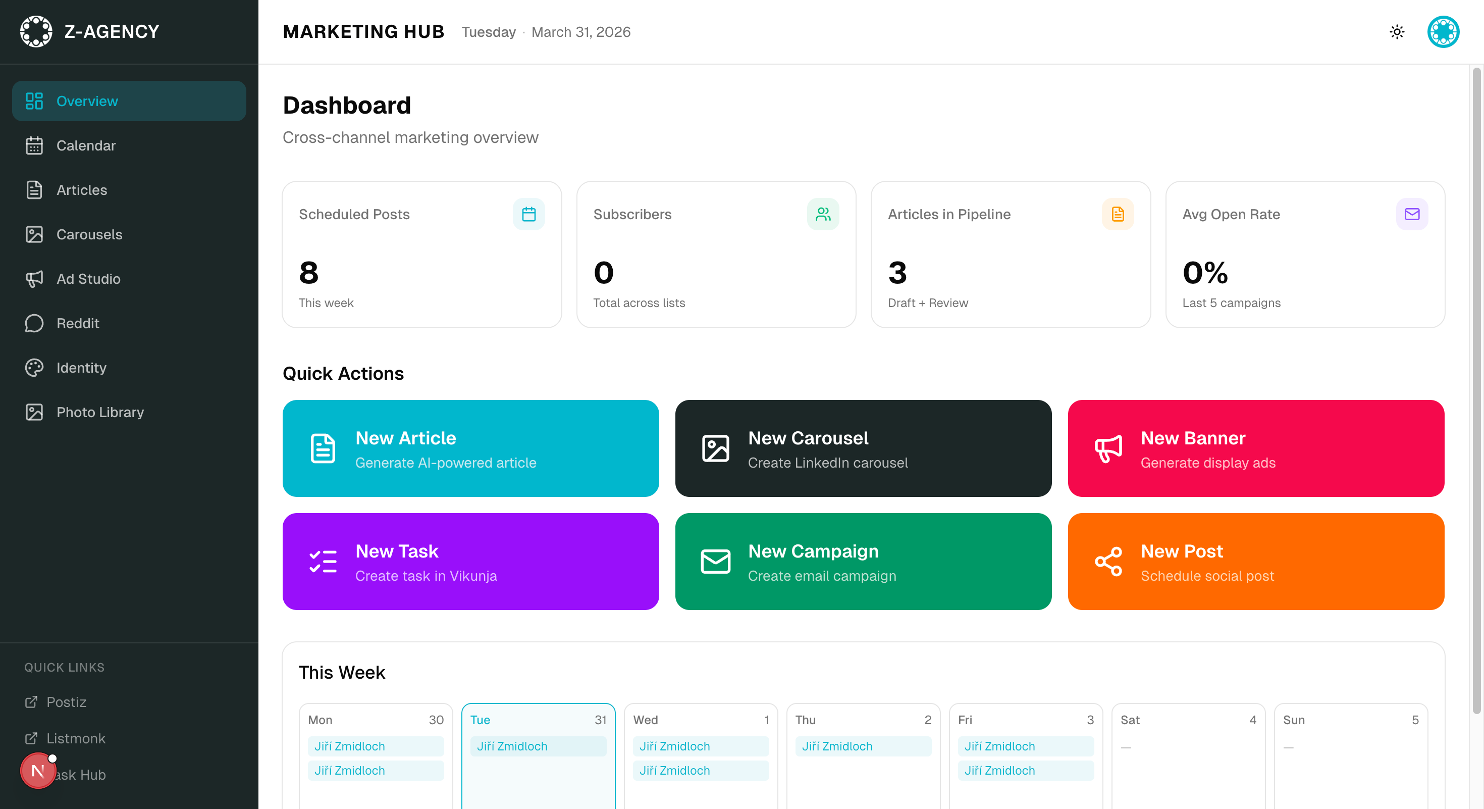 Marketing Hub - Internal marketing platform